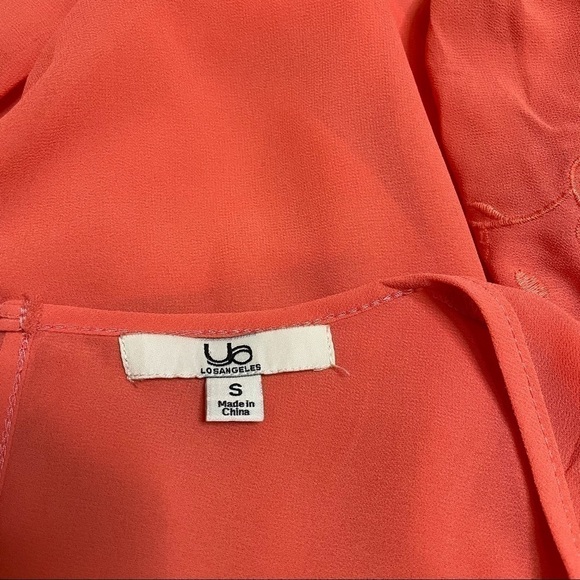 Ya Los Angeles Silk Blend Orange Blouse - Picture 3 of 4